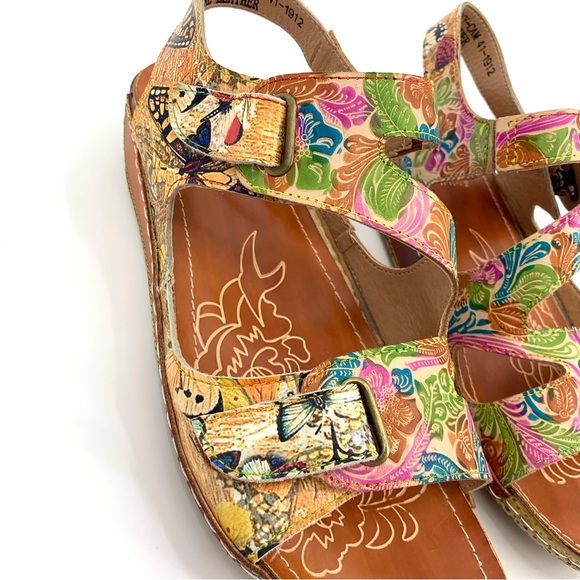 Spring Step L'Artiste Hand-Painted Multicoloured Symphony Sandal, 41 - Picture 10 of 16